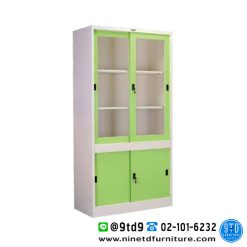 ตู้บานเลื่อน 2 ชั้น บนสูงกระจก/ล่างเตี้ยทึบ 3,4 ฟุต SDU301/SDU401