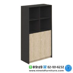 ตู้เอกสารสูงบนชั้นโล่ง-ล่างบานเปิดทึบ SOFT WELL รุ่น SL150-O