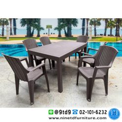 ชุดโต๊ะอาหารสนาม 6 ที่นั่ง โต๊ะกลางแจ้ง รุ่น WESTON150 (เวสนตัน 150)