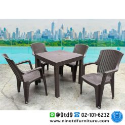 ชุดโต๊ะอาหารสนาม 4 ที่นั่ง โต๊ะกลางแจ้ง รุ่น WESTON80 (เวสนตัน 80)