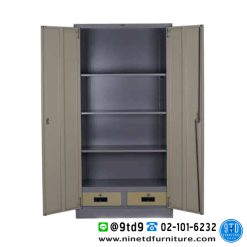 ตู้เอกสารสูง 2 บานเปิดทึบ มีลิ้นชัก 3 ฟุต FCWD3F