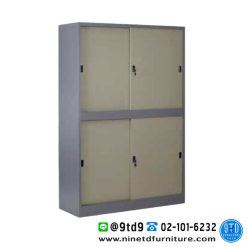 ตู้บานเลื่อนสูง บน-ล่างทึบ 4 แผ่นชั้น 3,4 ฟุต SL3FH1/SL4FH1