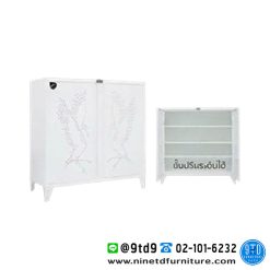 ตู้รองเท้าหน้าบานเหล็กลายหงส์ รุ่น SC-091